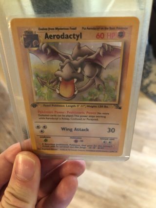 Aerodactyl Holographic Pokemon Card 1/62 1999 Near Very Rare
