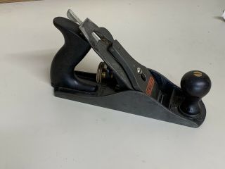Vintage Antique Stanley Bailey No 4 Hand Plane Type 16 Sweetheart Iron