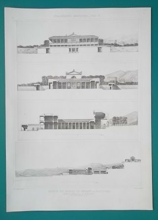 Italy Temple Of Serapis At Pozzuoli Elevetion Sections - 1905 Heliogravure Print