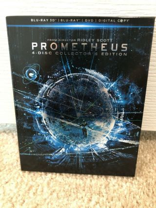 Prometheus (blu - Ray/dvd,  2012,  4 - Disc Set,  Collectors Edition) W/ Slipcover Rare