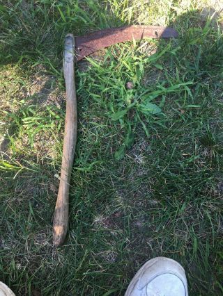 Sickle Hand Scythe Corn Cutter Farm Tool Reaper Steel Rusted Blade 17 "