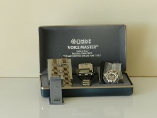 Omni Voice Master Talking Watch Vintage Rare Hard To Find With All Accessories