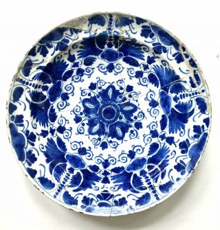 Early 18th Century Delft Blue And White Charger
