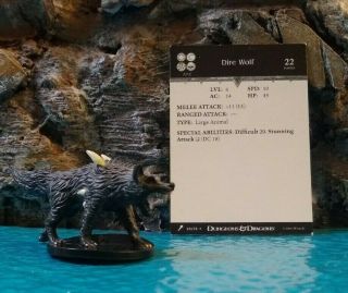 Dungeons & Dragons Giants Of Legend Dire Wolf 25 Rare Large,  With Card.  (g)