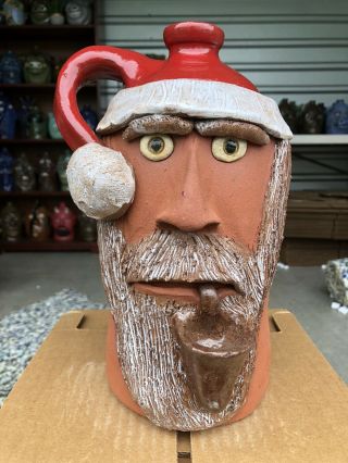 Rare Santa Clause Smoking Face Jug By Dal Burtchaell
