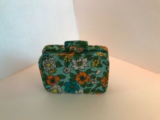 Rare Vintage Floral Miniature Suitcase Address Book And Dates Holder Japan