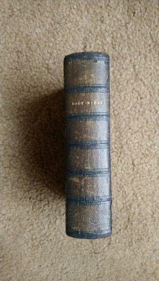 Rare Leather Victorian Pocket King James Holy Bible Old/new Tests 1854