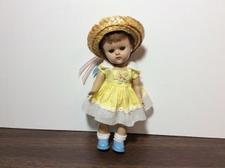 vintage Vogue Ginny doll,  1950s,  tagged dress,  painted lashes,  sweet doll 2