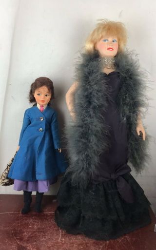 Vintage 12 " Horsman Mary Poppins Doll And Mae West Doll 16”