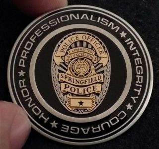 Rare Springfield Oregon Police Department Officer Pd Badge Honor Challenge Coin