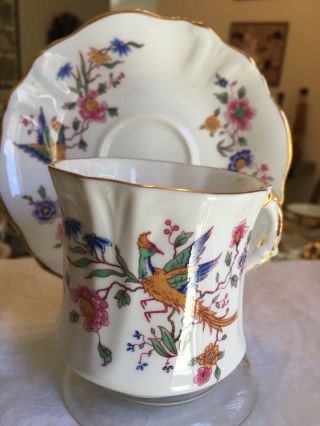 Vintage Tea Cup And Saucer Hammersley Bird Of Paradise (rare) 1960s