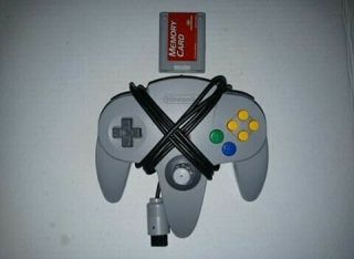Nintendo 64 Controller Gray N64 With Memory Card