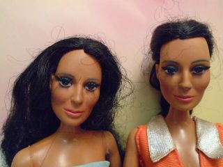 Two Vintage " Cher " Dolls By Mego Corp As Pictured 1975