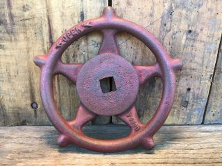 Vintage Industrial Hand - Crank Valve Wheel Rare Star Design