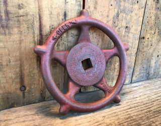 Vintage Industrial Hand - Crank Valve Wheel Rare Star Design 2