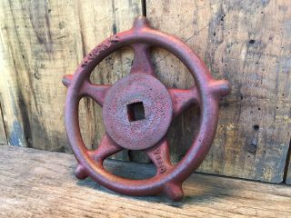 Vintage Industrial Hand - Crank Valve Wheel Rare Star Design 3