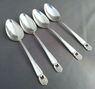 4 Place/oval Soup Spoons 7 1/4 " 1847 Rogers Bros.  Silverplate 