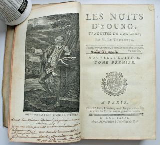 1781 LES NUITS D ' YOUNG (THE YOUNG NIGHTS) vol 1 - 2 ANTIQUE FRENCH BOOKS 8 3