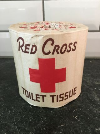 1 Roll Of Antique Vintage A.  P.  W.  Red Cross Brand Toilet Paper Tissue