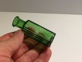 Small Antique 1/2 Oz Grass Green Not To Be Taken Poison Bottle.