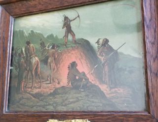 1904 ADM (A.  D.  M. ) COOPER Burning Arrow Native American Antique Framed Print 2