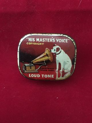 Antique Victor Victrola His Masters Voice 200 Needle Tin The Gramophone Co.  Ltd