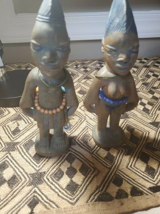 Yoruba Ibeji Twin Figures Statue Sculpture African Art Rare