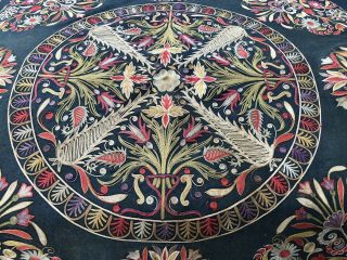 Auth: 19th C Antique Rasht Suzani Rare Embroidered Art Collectors Textile 5x5 Nr