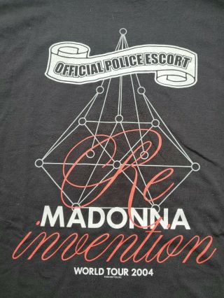 Madonna Police Escort Crew Staff Shirt Reinvention World Tour 2004 Xl - Rare