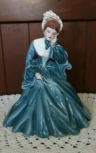 Vintage Florence Ceramics Figurine " Rebecca " In Rare Blue