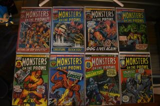 Monsters On The Prowl 9 - 30 Complete Marvel Horror Comics Set 1971 Very Rare Htf