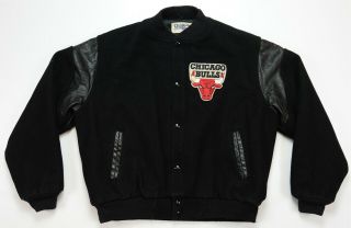 Rare Vintage Chalk Line Chicago Bulls Wool Leather Varsity Jacket 90s Jordan L