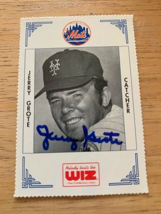 Jerry Grote Autograph Signed 1991 York Mets Wiz Sga Rare Baseball Card 153