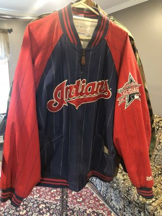Cleveland Indians 1997 All - Star Game Jacket Mlb Vintage Rare Xxl - Reversible.