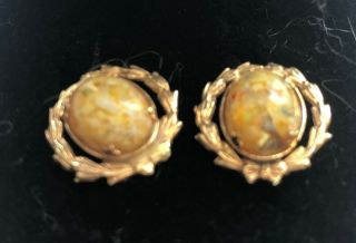 Lovely Antique 14k Gold Opal Earrings,  High - Quality Gemstone,  Large Opals