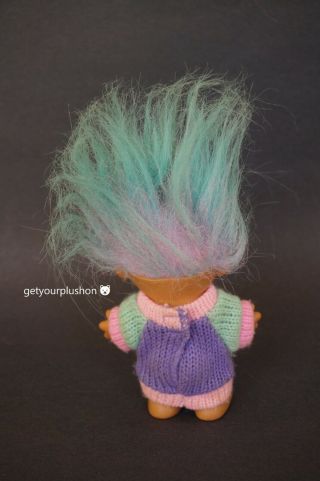 VINTAGE RUSS BERRIE AND COMPANY MY LUCKY RAINBOW SWEATER TROLL DOLL 2