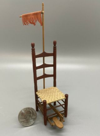 Rare 1:12 Dollhouse Miniature Artisan Harry & Joanna Scarboro Shoo Fly Chair