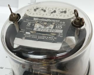 Antique 20 ' s Westinghouse Type OB Watthour Meter W Plug 5 Amp 115 volts 3