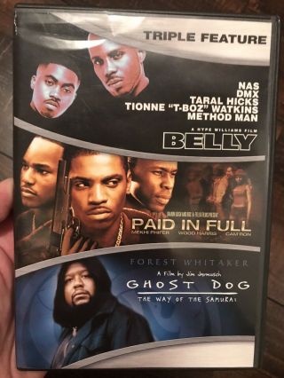 Belly / Paid In Full / Ghost Dog 3 Movie Dvd Dmx,  Forest Whitaker - Rare & Oop