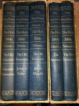Rare King James Holy Bible Limited Edition Club - 5 Vols - 1935 - 1936