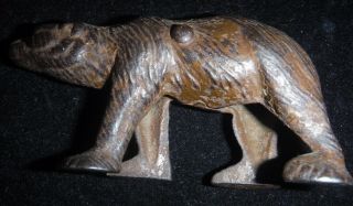 rare old antique metal die cast toy bear collectible 3
