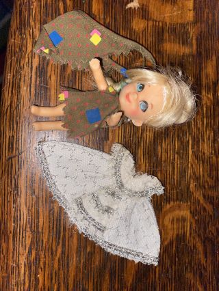 Vintage Liddle Kiddles Cinderiddle Storybook Doll Scarf Rag Dress Ball Gown