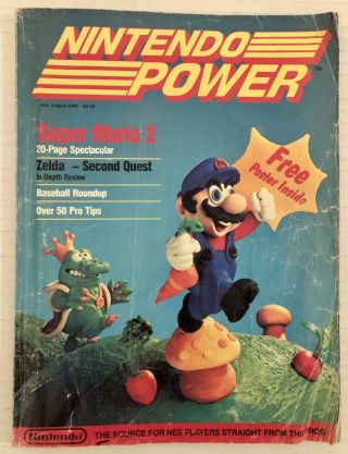 Nintendo Power Vol.  1 July/august 1988 Very First Issue W/ Zelda Map Poster - Rare