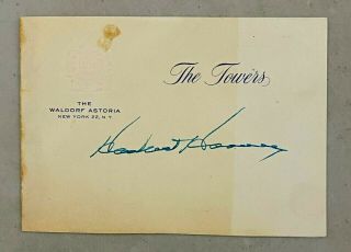 President Herbert Hoover Signed Cut Autographed Auto Jsa Loa Deceased 1964 Rare
