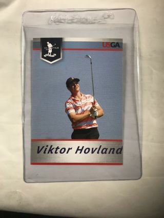 Ultra Rare Viktor Hovland 2018 Usga U.  S.  Amateur Golf Rc Oklahoma State Pga