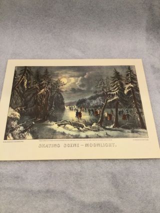 (6) 9” X 12” Vintage CURRIER AND IVES LITHOGRAPH PRINTS Outdoor SCENES History 3