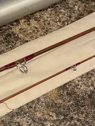 Vintage Rare Orvis 6 2/1 Bamboo Manchester Spinning Fishing Rod Serial 17284 3