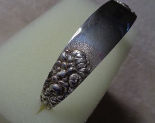 Rare Estate Jewelry Stieff Rose Bangle Bracelet Sterling Silver 7 " Long