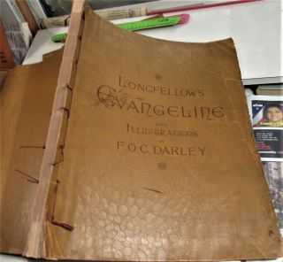 Longfellows Evangeline/1883/rare 1st Edit.  Elephant Folio/ 16 Illus.  F.  O.  C.  Darley