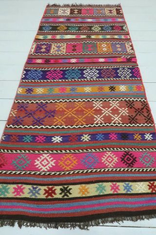Anatolia Turkish Kilim Doormat Bedroom Wool Rug Tapis Kelim Carpet 26 " X61 "